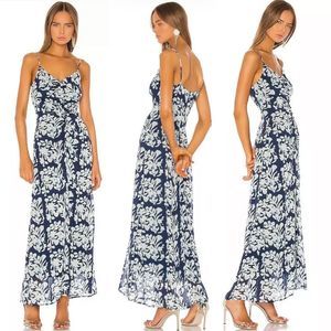 NWT Bailey 44 Womens Fresco Blue Floral Batik Print Maxi Dress Size Medium